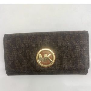 Michael Kors Fulton Carryall Wallet Brown/Gold